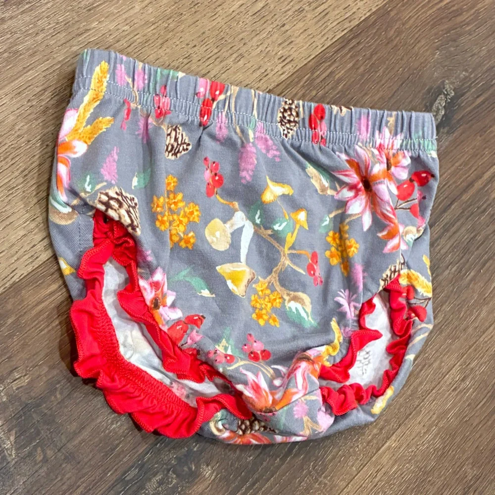 Matilda Jane Gray/Blue Fall Pinecone Mushroom Diaper Cover Bloomers 12-18m